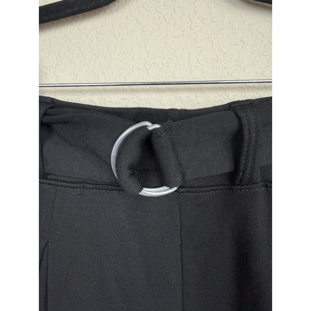 Ibex Womens Merino Wool Cinch Belted Black Skirt Pull On Made in USA Pleated S - Picture 2 of 7